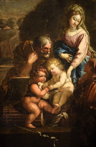 Sainte Famille avec saint Jean-Baptiste enfant et sainte Élisabeth.